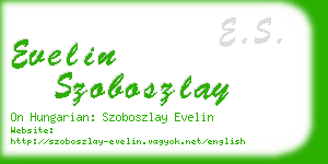 evelin szoboszlay business card